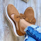Damen bequeme Ballerinas mit Schleifendetail und rutschfester Sohle EB
