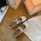 Damen Ballerinas mit stilvollem Schnürdesign und weichem Leder EB