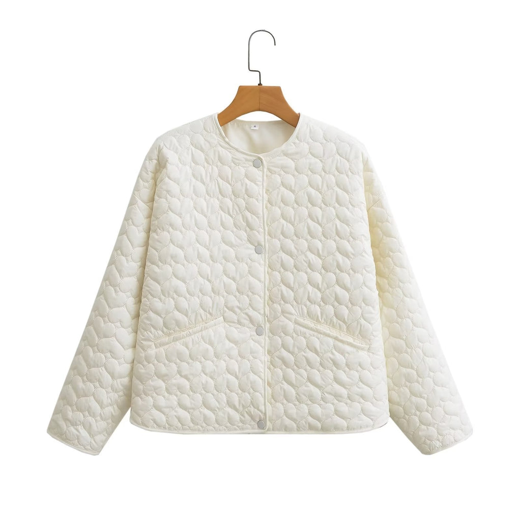 Damen gesteppte Übergangsjacke mit seitlichen Eingrifftaschen und modernem Design EB