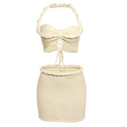 Damen Crop Top und Minirock Set EB