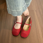 Damen Ballerinas mit modischer Schnallenapplikation EB