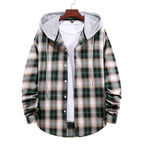 Damen Karierte Flanelljacke mit Kapuze EB
