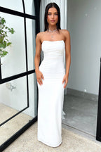 Damen Elegantes Maxikleid mit schulterfreiem Design und figurbetontem Schnitt EB