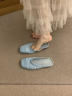 Damen luftige Sommer Slipper mit handgearbeiteter Häkelstruktur EB