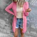 Damen Longline Cardigan mit umfassendem Knopfverschluss und elegantem Schnitt EB
