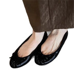 Damen Ballerinas aus glänzendem, strukturiertem Obermaterial EB