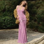 Damen Elegantes Maxikleid mit raffinierten Rüschendetails und schmalem Rücken EB