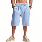 Herren nan lässige Bermudashorts aus Baumwollmix mit elastischem Bund Kordelzug und Seitentaschen EB