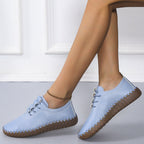 Damen bequeme Schnürschuhe aus atmungsaktivem Kunstleder EB