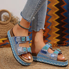 Damen Bequeme Kunstleder Sandalen EB