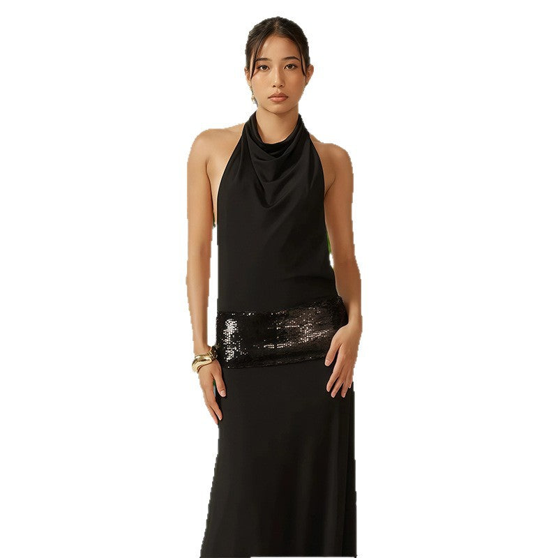 Damen Elegantes Abendkleid mit schimmerndem Gürtel EB