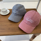 Damen-Baseballcap mit Gingham-Karomuster