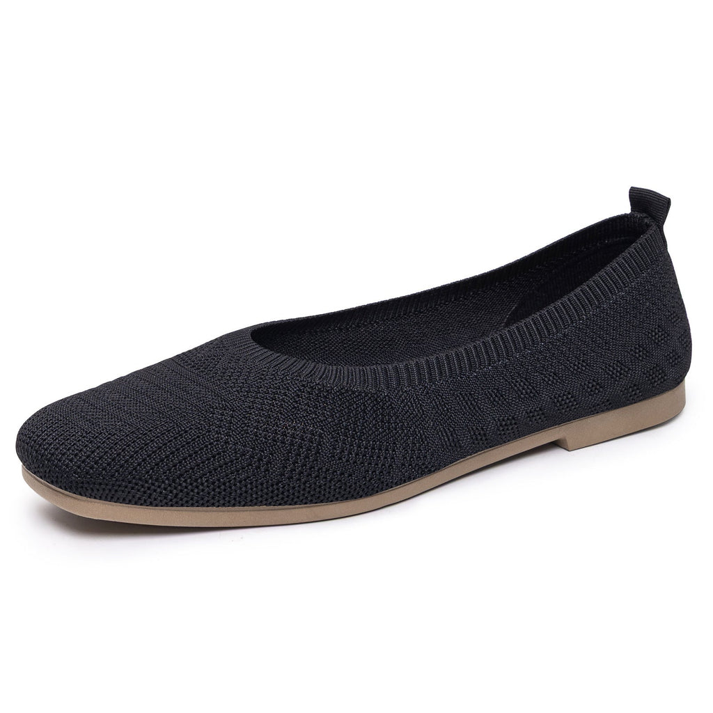 Damen Bequeme Ballerinas aus elastischem Strickmaterial mit flexibler Sohle EB
