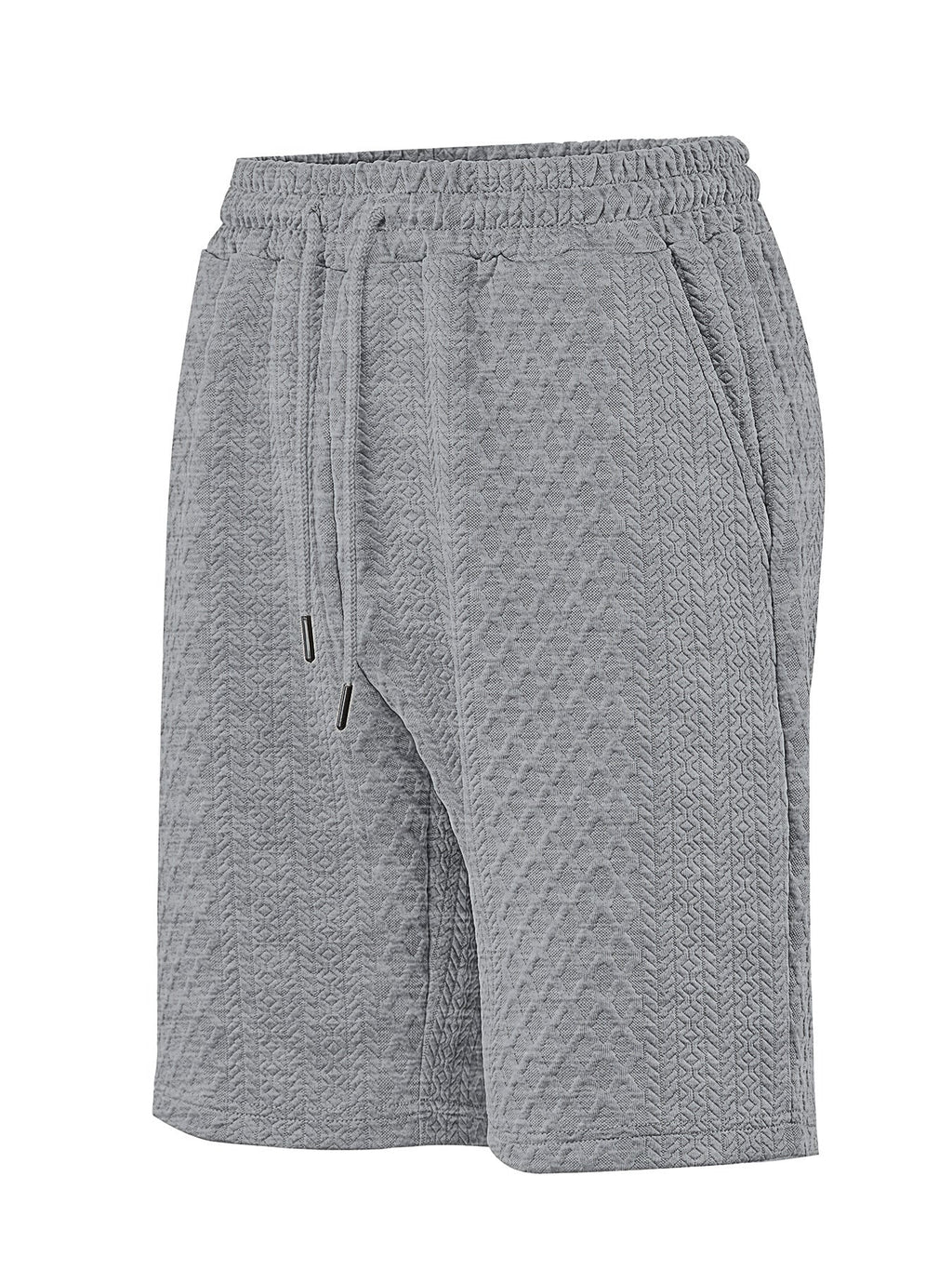 Strukturierte Herren-Loungeshorts mit elastischem Bund, Kordelzug und Seitentaschen
