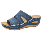 Damen bequeme Sandalen mit ergonomischer Fußbett und modischem Blumenmuster EB