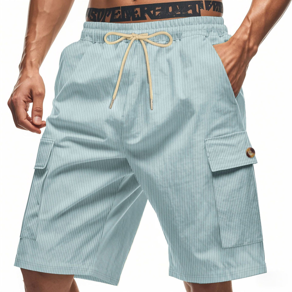 Herren Cargo-Shorts mit verstellbarem Kordelzug und praktischen Seitentaschen EB