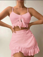 Damen Crop-Top und Rock Set EB