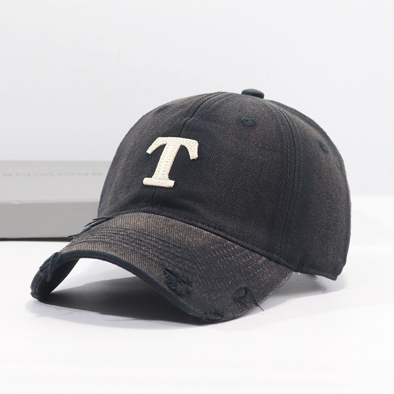 Herren-Denim-Cap mit Distressed-Optik