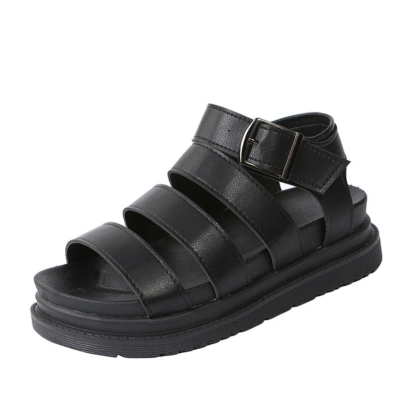 Damen bequeme Riemensandalen mit verstellbarem Schnallenverschluss EB
