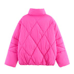 Damen gesteppte Übergangsjacke mit hochgeschlossenem Kragen und Kordelzug EB
