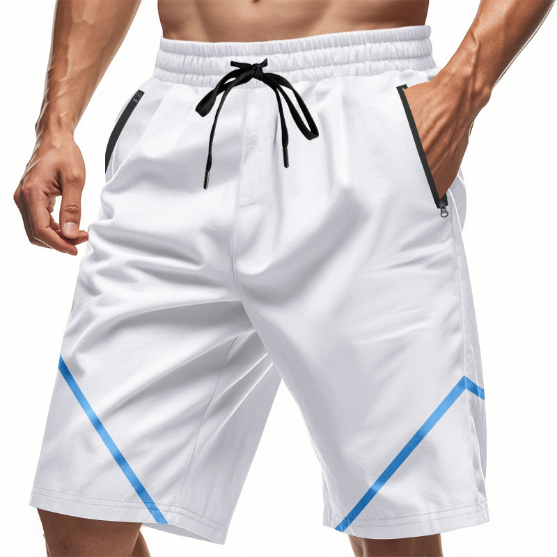 Atmungsaktive Herren-Trainingsshorts mit Reißverschlusstaschen