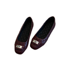 Damen Ballerinas mit luxuriösem Steg und markantem Logo EB