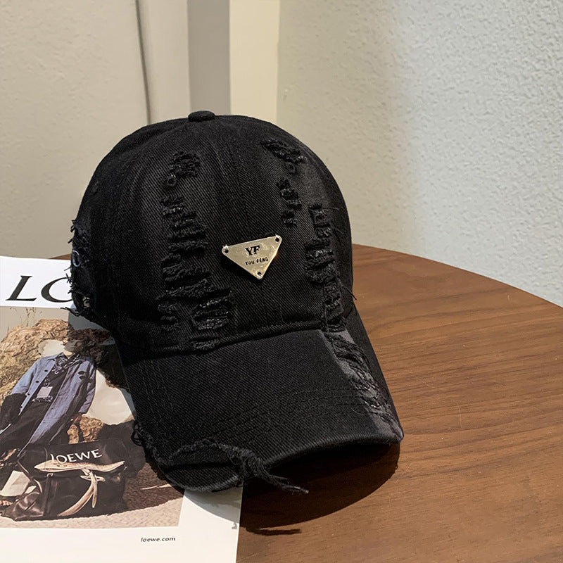 Women's Distressed Denim Baseball Cap