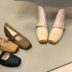 Damen Ballerinas mit elastischem Riemchen und komfortablem Fußbett EB