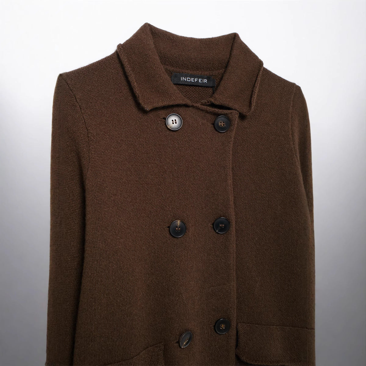 Damen klassische Wolljacke mit großen Knöpfen EB