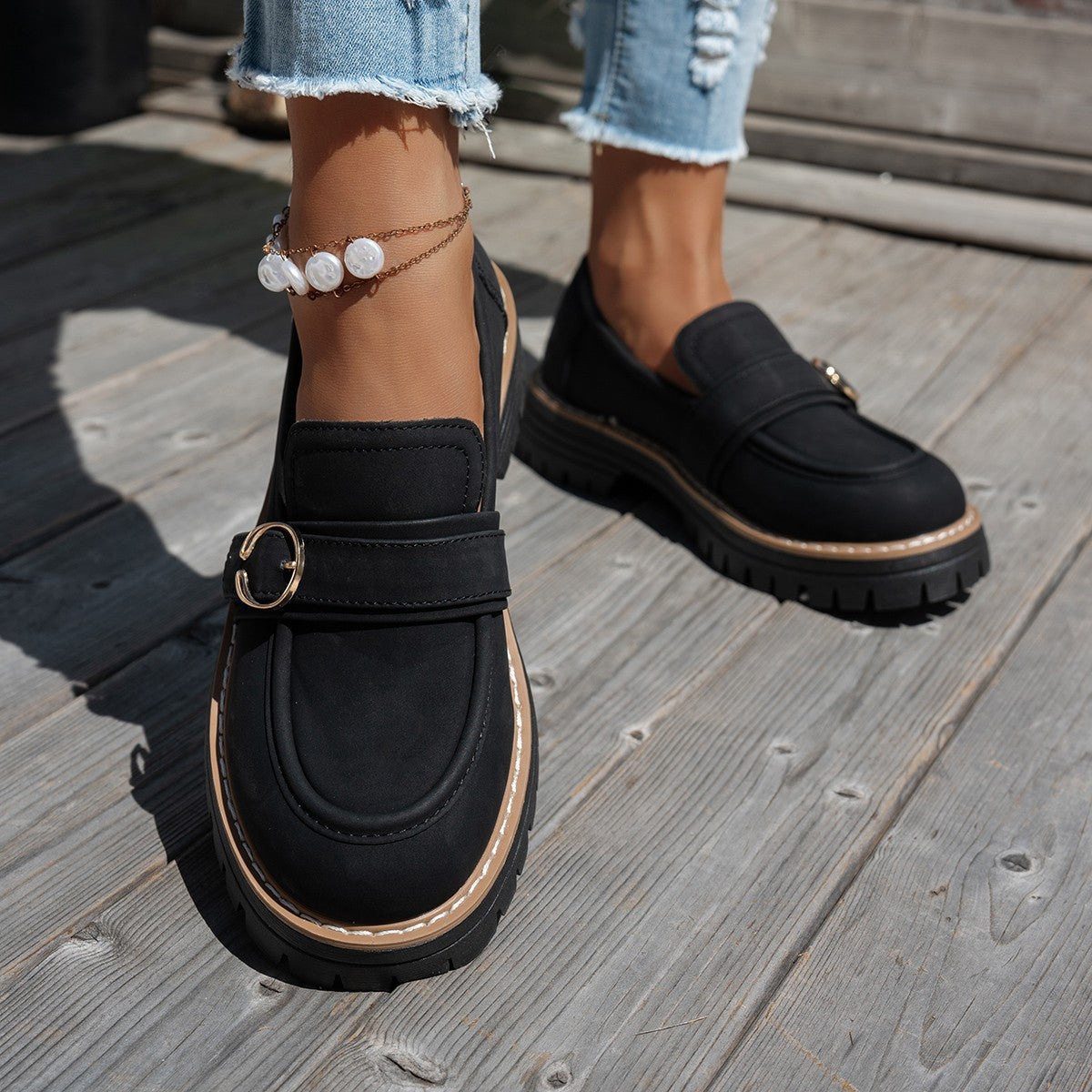 Damen bequeme Mokassins mit modischem Design EB
