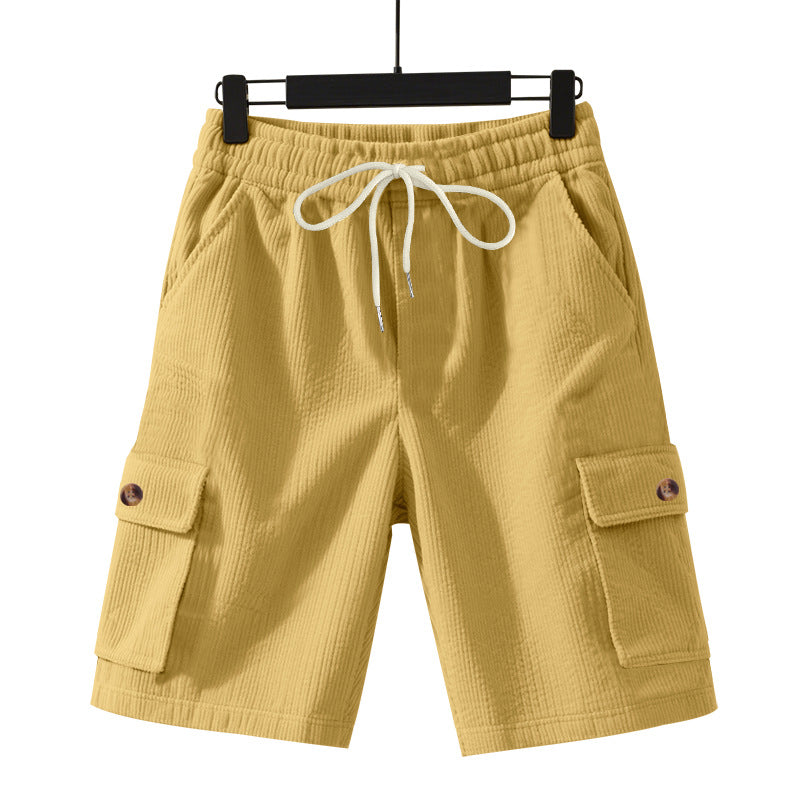 Herren-Cordshorts mit Cargo-Taschen und Kordelzug