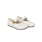 Damen Ballerinas mit elegantem Riemen und goldener Schnalle EB