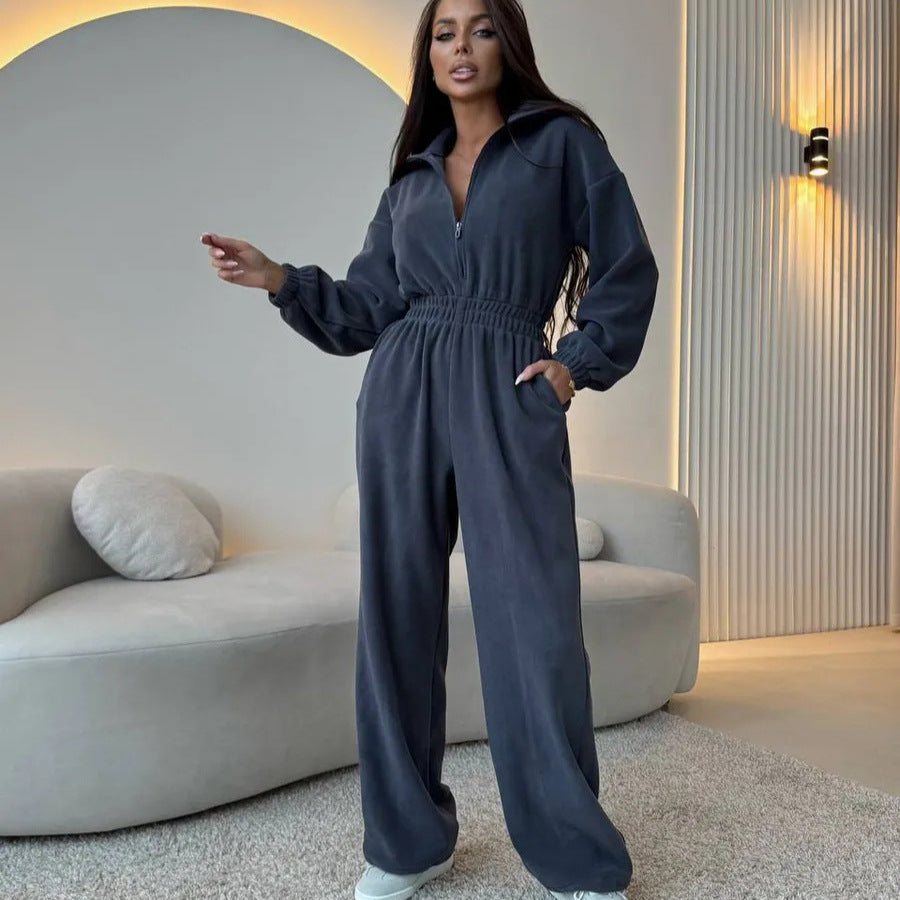 Eleganter und bequemer Damen-Fleece-Jumpsuit