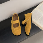 Damen Ballerinas mit praktischem Klettverschluss und verspieltem Schleifendetail EB