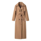 Damen eleganter Trenchcoat mit Schulterklappen und Taillengürtel EB