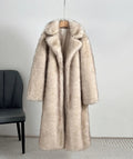 Damen Eleganter Pelzmantel mit großen Taschen EB