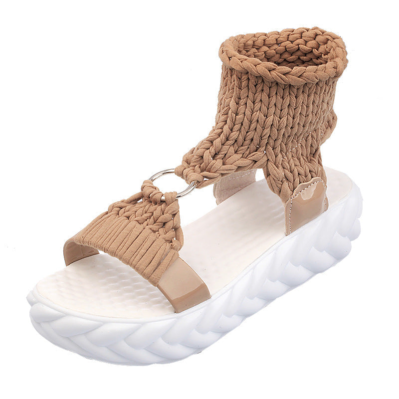 Damen Bequeme Kork-Sandalen mit innovativem Design und rutschfester Sohle EB