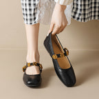 Damen Ballerinas mit dekorativem Riemchen und Blumenakzenten EB