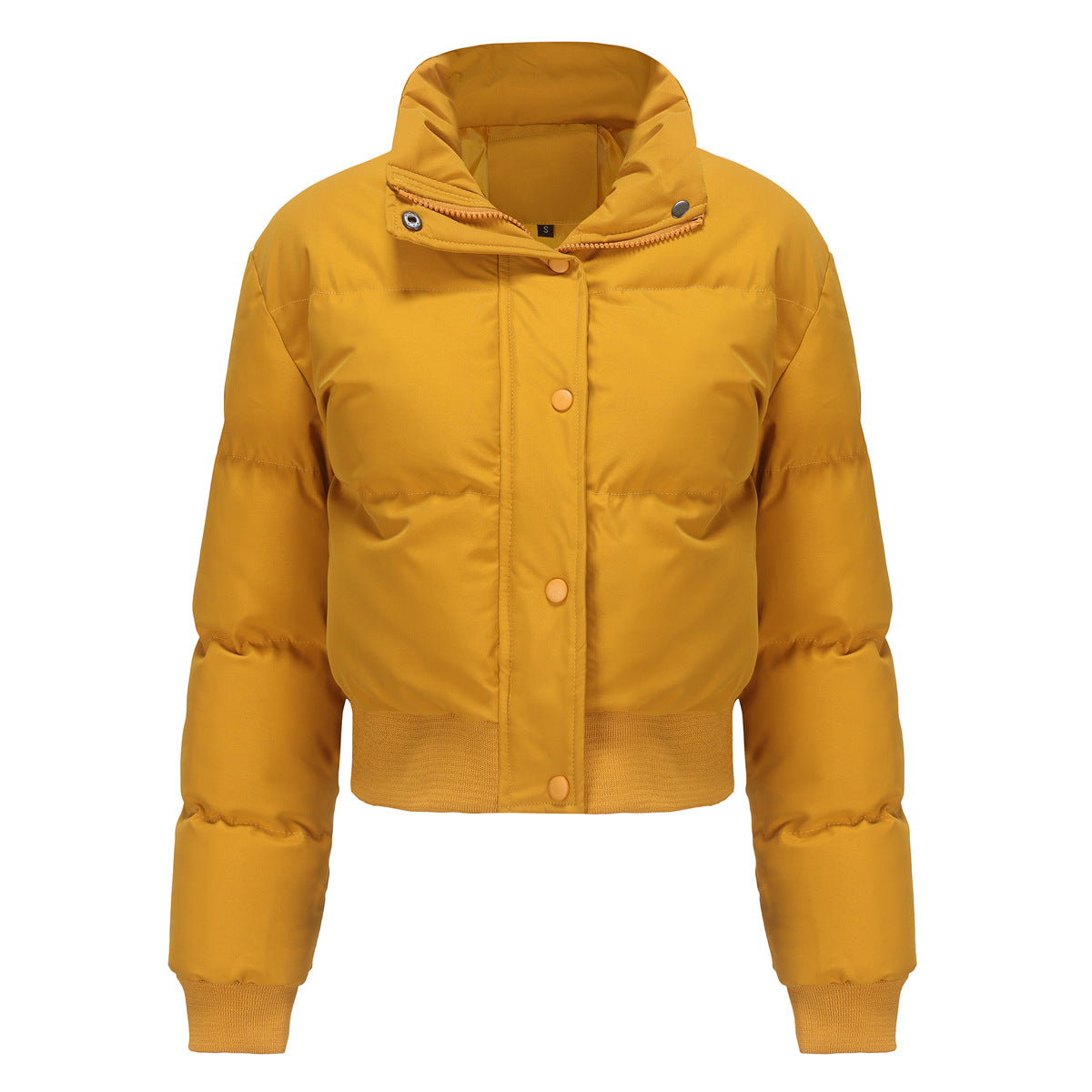 Damen cropped Steppjacke mit hohem Kragen und praktischen Druckknöpfen EB