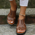 Damen Atmungsaktive Freizeitsandalen mit strukturiertem Riemendesign und flexiblem Fußbett EB