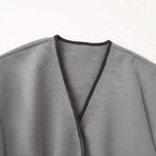 Damen elegante Wickeljacke mit praktischen Taschen EB