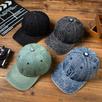Distressed-Denim-Baseballcap für Herren