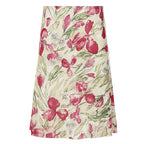 Damen nan ausgestellter Midirock mit floralem Aquarelldruck und hoher Taille EB