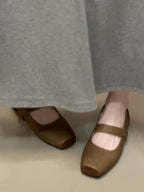 Damen Ballerinas mit verstellbarem Riemen und flexiblem Komfortfußbett EB