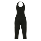 Damen körperbetonter Jumpsuit mit tiefem Rückenausschnitt und reinem Design EB