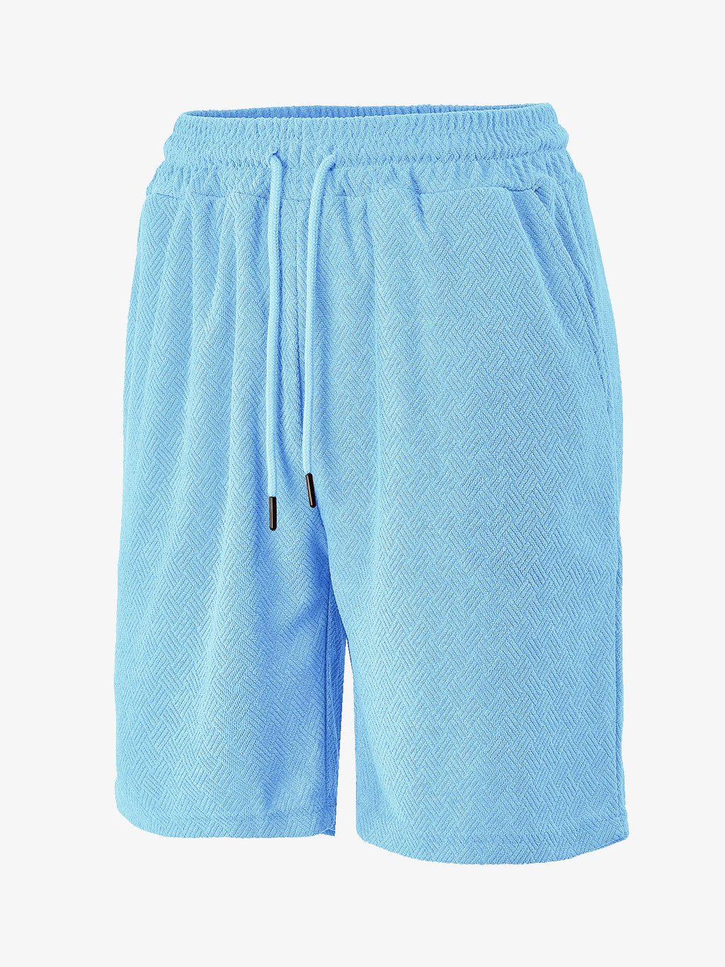 Herren Frottee-Shorts mit Fischgrätmuster