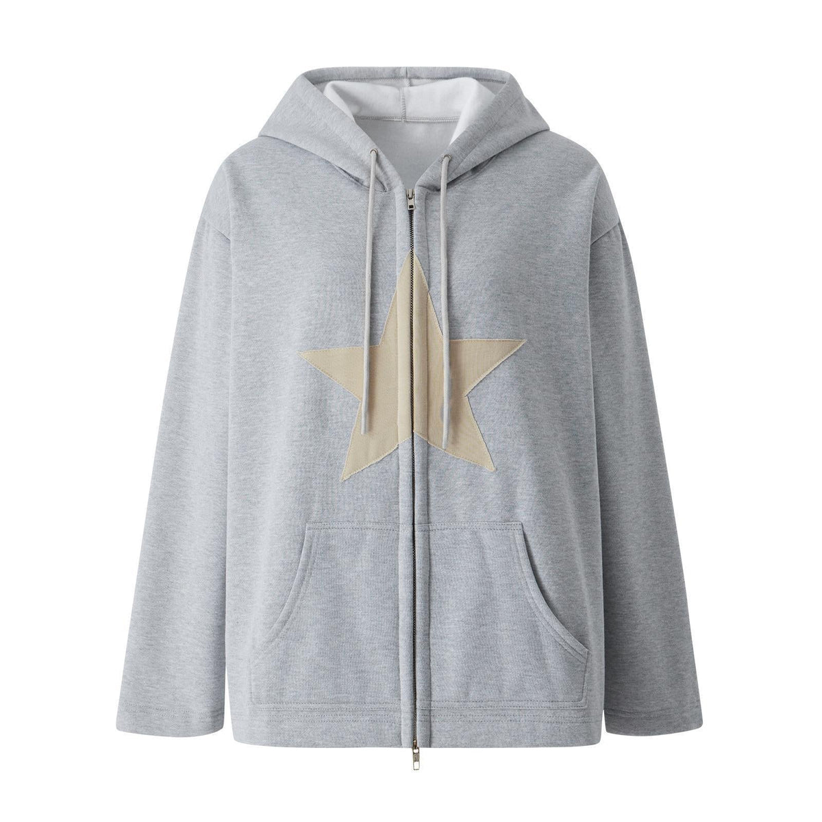 Damen Kapuzenjacke mit auffälligem Sternenmotiv und praktischen Taschen EB