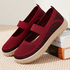 Damen Bequeme Ballerinas aus atmungsaktivem Netzmaterial mit elastischem Riemen EB