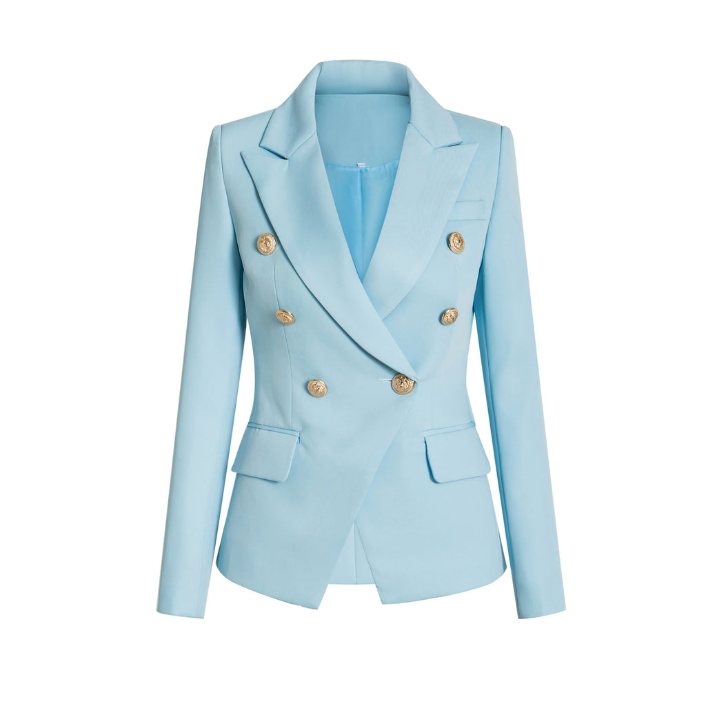 Damen Elegante Doppelreihige Blazerjacke mit goldenen Knöpfen EB