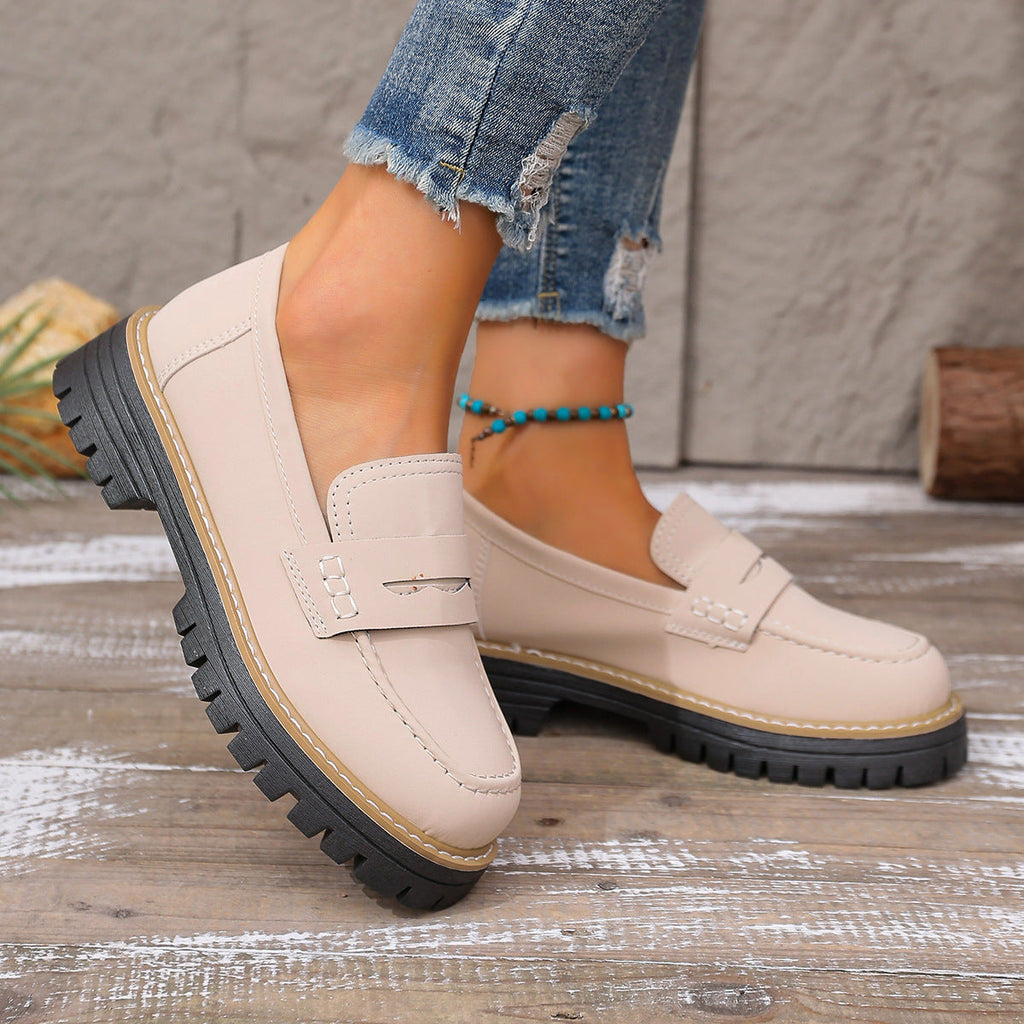 Damen Bequeme Mokassins mit robuster Sohle und elegantem Design EB